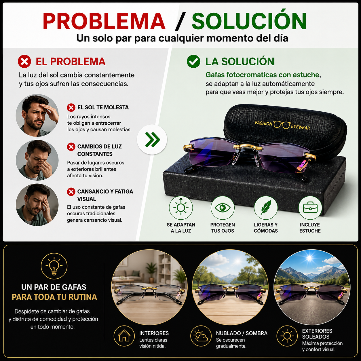 Gafas fotocromaticas+estuche