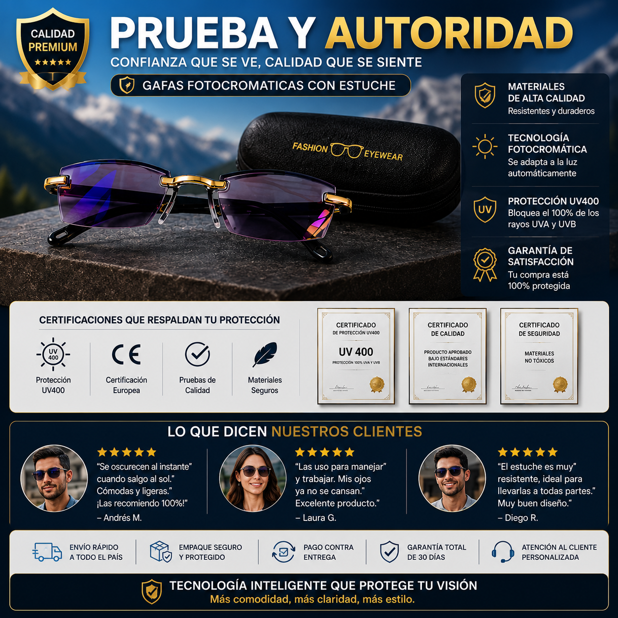 Gafas fotocromaticas+estuche
