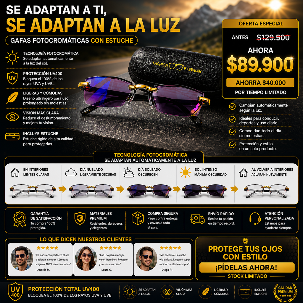 Gafas fotocromaticas+estuche